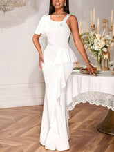 Elegant One-Shoulder Beaded Party Maxi Dress